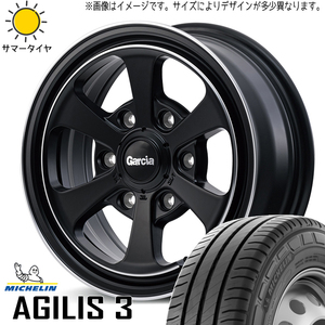 215/70R15 ハイエース MICHELIN アジリス3 MID ガルシア ダラス6 15インチ 6.0J +33 6H139.7P サマータイヤ ホイールセット 4本