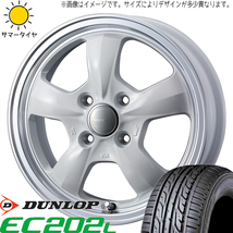 155/65R14 タント NBOX サクラ ダンロップ エナセーブ EC202L グラフト 5S 14インチ 4.5J +45 4H100P サマータイヤ ホイールセット 4本_画像1