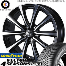 225/45R17 オーリス GY Vector GEN3 ライツレー MS 17インチ 7.0J +40 5H114.3P オールシーズンタイヤ ホイールセット 4本_画像1