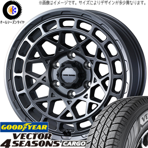 145/80R12 ハイゼットピクシス GY Vector カーゴ MVX 12インチ 4.0J +40 4H100P オールシーズンタイヤ ホイールセット 4本