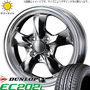 155/65R14 タント NBOX サクラ ダンロップ エナセーブ EC202L グラフト 5S 14インチ 4.5J +45 4H100P サマータイヤ ホイールセット 4本