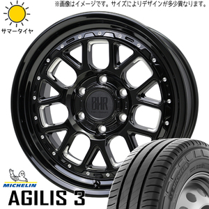 215/65R16 109/107 ハイエース MICHELIN アジリス3 ヒューロン 16インチ 6.5J +38 6H139.7P サマータイヤ ホイールセット 4本