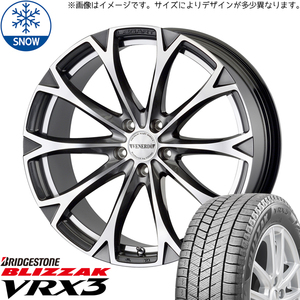 225/55R18 クロスオーバー J50 NJ50 BS BLIZZAK VRX3 レガート 18インチ 8.0J +45 5H114.3P スタッドレスタイヤ ホイールセット 4本