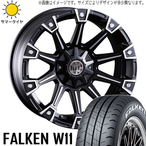 215/65R16 アルファード 16インチ FALKEN W11 CRIMSON MG MONSTER 5H114.3P サマータイヤ ホイールセット 4本