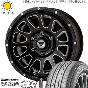 215/55R17 ジューク YF15 BS レグノ GRV2 デルタフォース 17インチ 8.0J +35 5H114.3P サマータイヤ ホイールセット 4本