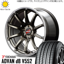 205/45R17 bB キューブ ノート Y/H アドバン デシベル RACING R10 17インチ 7.0J +45 4H100P サマータイヤ ホイールセット 4本_画像1