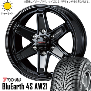 215/50R17 プリウスα 17インチ Y/H 4S AW21 キーラー タクティクス 7.0J +40 5H114.3P オールシーズンタイヤ ホイールセット 4本