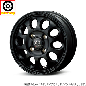 アルミホイール 1本 12インチ ガイアクロス マットブラック 12x3.5J +45 4H100P キャリー エブリィバン 軽トラ 軽バン