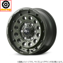 アルミホイール 1本 14インチ NITRO POWER H12 SHOTGUN セミグロスODグリーン 14x4.5J +45 4H100P_画像1