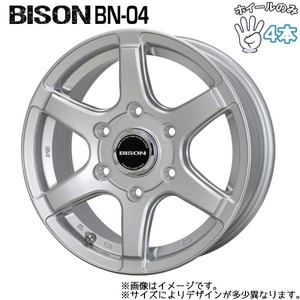 新品 ホイールのみ 4本 16インチ BISON BN-04 シルバー(S) 16x5.5J +22 5H139.7P