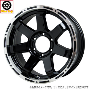 アルミホイール 4本 18インチ MAD CROSS MC-76 ブラック&リムポリッシュ（BK/リムP） 18x8.0J +25 6H139.7P