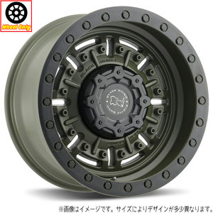 17インチ アルミホイール 6穴 139.7 ブラックライノ ABRAMS Olive Drab 8.5J ±0 4本セット