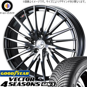 245/45R19 オールシーズンタイヤホイールセット エルグランド etc (GOODYEAR Vector & LEONIS FR 5穴 114.3)