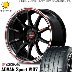 225/45R18 サマータイヤホイールセット レガシィ etc (YOKOHAMA ADVAN V107 & RMPRacing R10 5穴 100)