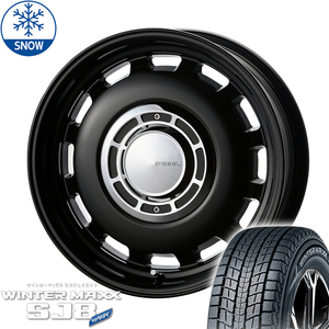 215/70R16 スタッドレスタイヤホイールセット ハイエース (DUNLOP WINTERMAXX SJ8 & XBLOOD DIESEL 6穴 139.7)