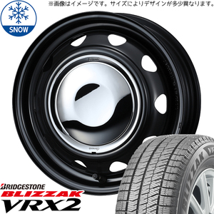 155/65R14 スタッドレスタイヤホイールセット サクラ etc (BRIDGESTONE VRX2 & neoCarrow 4穴 100)