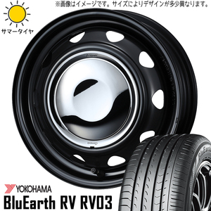 155/65R14 サマータイヤホイールセット サクラ etc (YOKOHAMA BluEarth RV03 & neoCarrow 4穴 100)