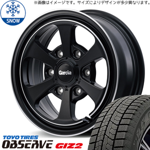 155/65R14 スタッドレスタイヤホイールセット サクラ etc (TOYO OBSERVE GIZ2 & GARCIA Dallas6 4穴 100)