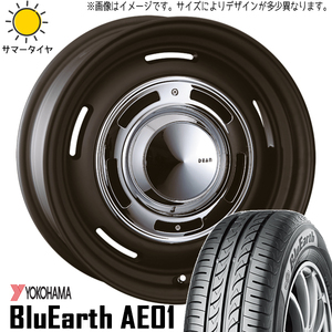 195/60R15 サマータイヤホイールセット クロスビー etc (YOKOHAMA BluEarth AE01F & DEAN CrossCountry 4穴 100)