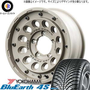 215/70R16 オールシーズンタイヤホイールセット ジムニー (YOKOHAMA BluEarth AW21 & NITROPOWER H12 SHOTGUN 5穴 139.7)