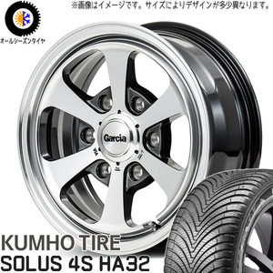 175/65R15 オールシーズンタイヤホイールセット タフト etc (KUMHO HA32 & GARCIA Dallas6 4穴 100)