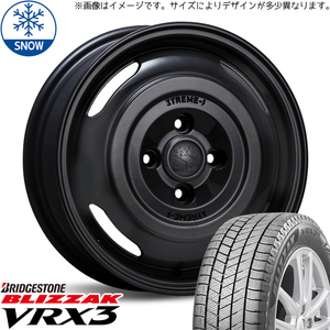 165/65R14 スタッドレスタイヤホイールセット デリカミニ etc (BRIDGESTONE VRX3 & XTREME-J JOURNEY 4穴 100)