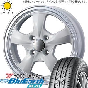 155/55R14 サマータイヤホイールセット ムーブ etc (YOKOHAMA BluEarth AE01 & Gyraft5S 4穴 100)