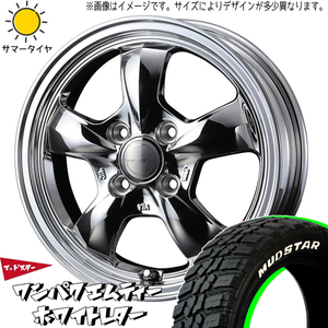 155/65R14 サマータイヤホイールセット NBOX etc (MUDSTAR WANPAKU MT & Gyraft5S 4穴 100)