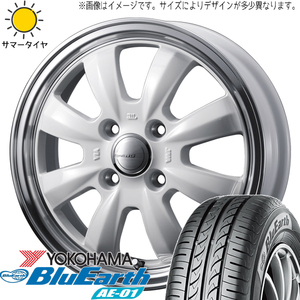 155/55R14 サマータイヤホイールセット ムーブ etc (YOKOHAMA BluEarth AE01 & Gyraft8S 4穴 100)