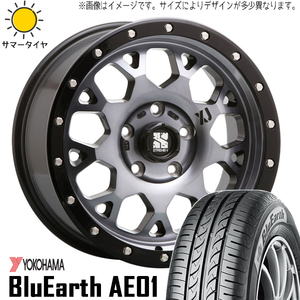 165/55R14 サマータイヤホイールセット ムーブ etc (YOKOHAMA BluEarth AE01 & XTREME-J XJ04 4穴 100)