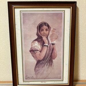 絵画ラヴィ・ヴァルマ作 milk maid