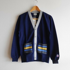 新品未使用・Harriss・ハリスメンズ・スウェットカーディガン・Mサイズ・NAVY・日本製・Vネックカーディガン・Harriss Men's