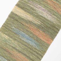 名古屋帯 紙布織 手織り すくい 抽象柄 絹紙布 八寸 松葉仕立て_画像3