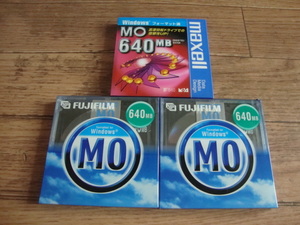 * new goods * free shipping MO disk 640MB 3 pieces set Windows for maxell FUJIFILM *