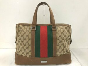 GUCCI　グッチ　シェリー　ハンドバッグ　キャンバス　ベージュ　4726