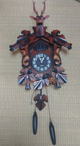 【未使用】鳩時計　鹿　リス　SEIKO QUARTS BIRDIE　PB312B 壁掛け時計　レトロ　アンティーク　ハト時計　クォーツ