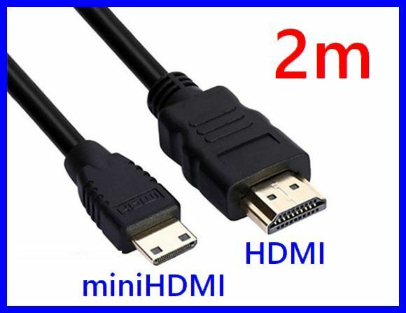 ゆうパケット無料！HDMI - miniHDMIケーブル 2m 金メッキ端子 4K2K対応 ver.1.4 ・HD-mini2