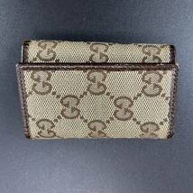 1円〜 GUCCI グッチ キーケース 鍵入れ ６連 キャンバス レザー GG ロゴ メンズ ブラウン 茶色_画像2