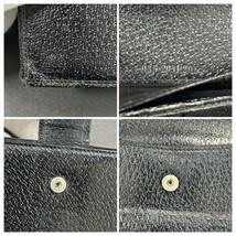 1円〜 GUCCI グッチ 長財布 財布 レザー 型押し ロゴ金具 ブラック 黒系 ウォレット Wallet メンズ レディース_画像8