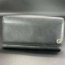 1円〜 GUCCI グッチ 長財布 財布 レザー インターロッキング ロゴ金具 ブラック 黒系 ウォレット Wallet メンズ レディース_画像2