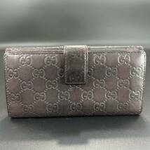 1円〜 GUCCI グッチ 長財布 財布 レザー インターロッキング ロゴ金具 ブラウン 茶色系 ウォレット Wallet メンズ レディース_画像3