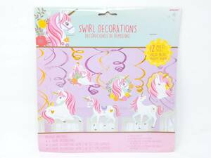 Swirl unicorn decorations ユニコーン 装飾 デコレーション 飾り付け パーティーグッズ ぶら下げ渦 IMAOS