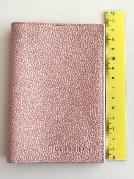 〈LONGCHAMP ロンシャン〉新品未使用 ル フローネ 本革パスポートケース Poudre(パウダーピンク)箱無し