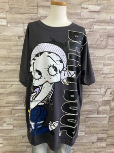 新品　ベティちゃんBettyBoop ベティブープドルマン半袖Tシャツゆったりカチューシャグレー