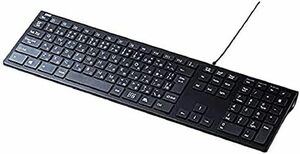 ブラック 有線スリムキーボード USB接続 日本語配列 112キー 有線 パンタグラフ SKB-SL33BK ブラック