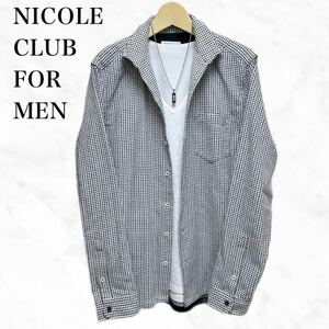 NICOLE CLUB FOR MEN 長袖シャツ　総柄シャツ　トップス