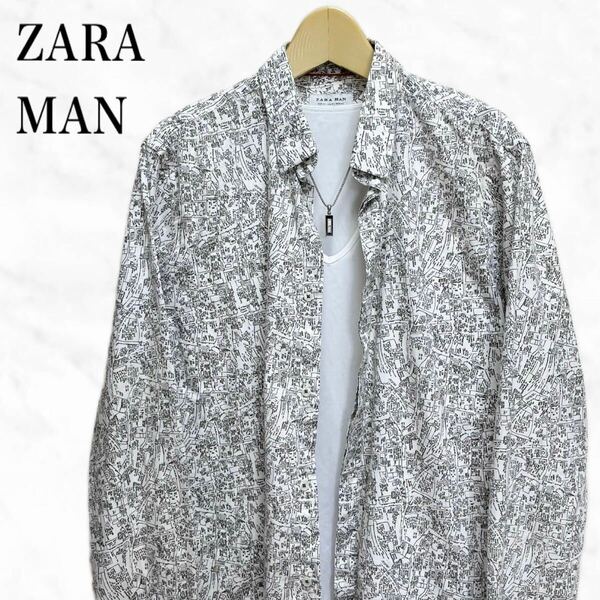 ZARA MAN 総柄シャツ　長袖シャツ　トップス　羽織もの