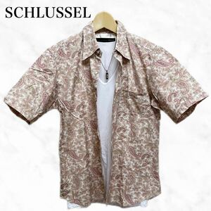 schlussel 半袖シャツ　総柄シャツ　トップス　日本製