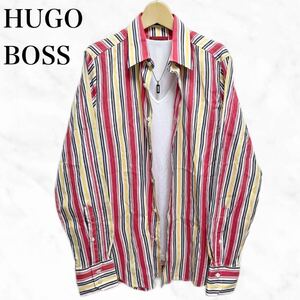 HUGO BOSS ストライプ柄シャツ　長袖シャツ　ストライプシャツ