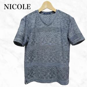 NICOLE selection 半袖Tシャツ　ＶネックTシャツ　グレー系